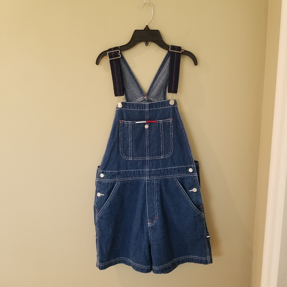 Vintage Tommy Hilfiger denim overall shorts